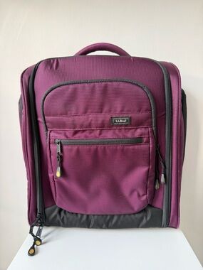L.L. Bean Carryall Rolling Underseat Bag Purple Carry-On Suitcase 2-Wheel